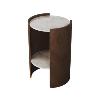 Столик Ellipsefurniture Lagom Stone D 43 см высота 64 см (камень OV, орех) LG016712413