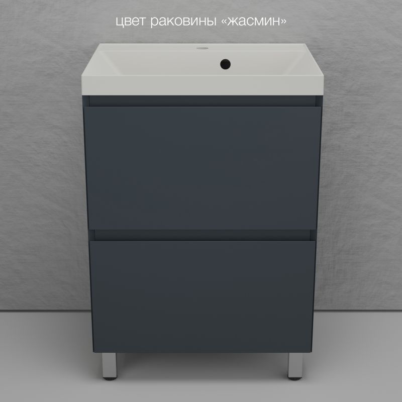 Тумба напольная под раковину Style Line Манхэттен 60 ЛС-00002378, графит фото 6