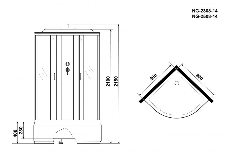 Душевая кабина Niagara Classic 90/90/215 25081434 90x90