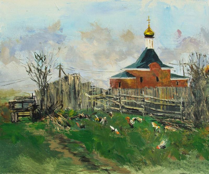 Картина "Церквушка в Смолькино" Леднев Александр фото 1