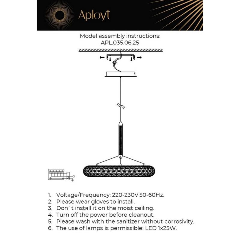 Светильник подвесной Aployt Danuta APL.035.06.25
