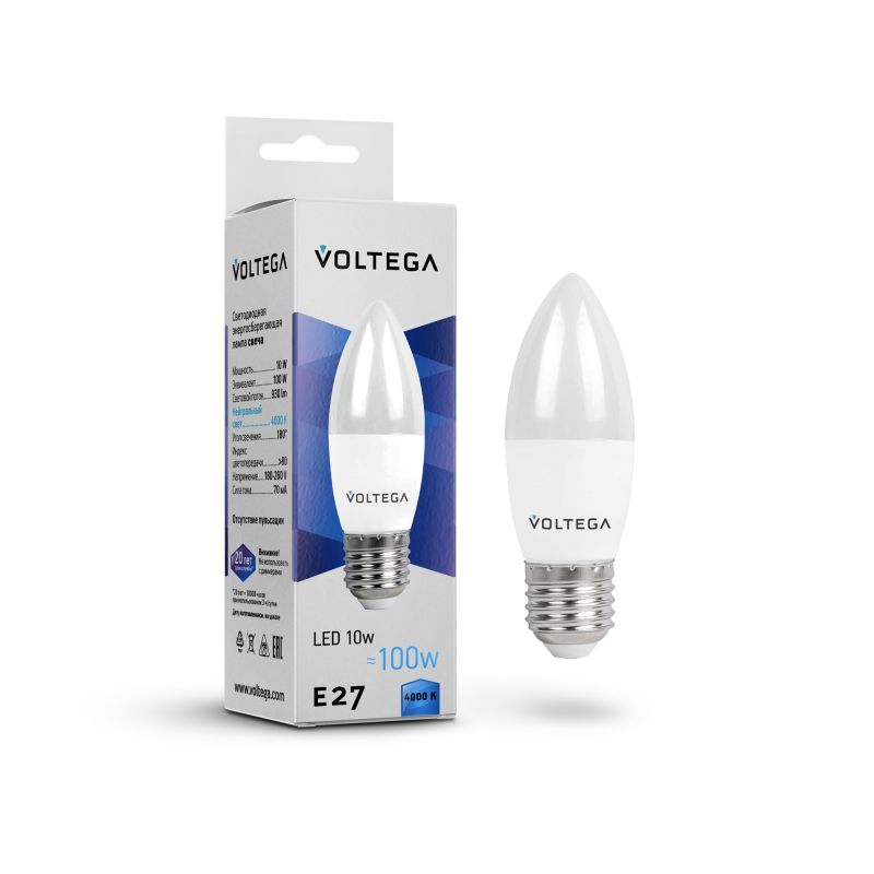 Лампа светодиодная Voltega Simple Candle 10W VG2-C37E27cold10W 8452 фото 1