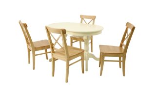 Обеденная группа стол Бизе со стульями Ингольф,Слоновая кость, натур F212020S00X4R100743N00