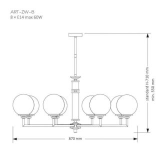 Подвесная люстра KUTEK MOOD Artu Glass ART-ZW-8(Z)G