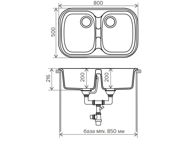 Мойка кухонная Tolero F-150 №328 опал