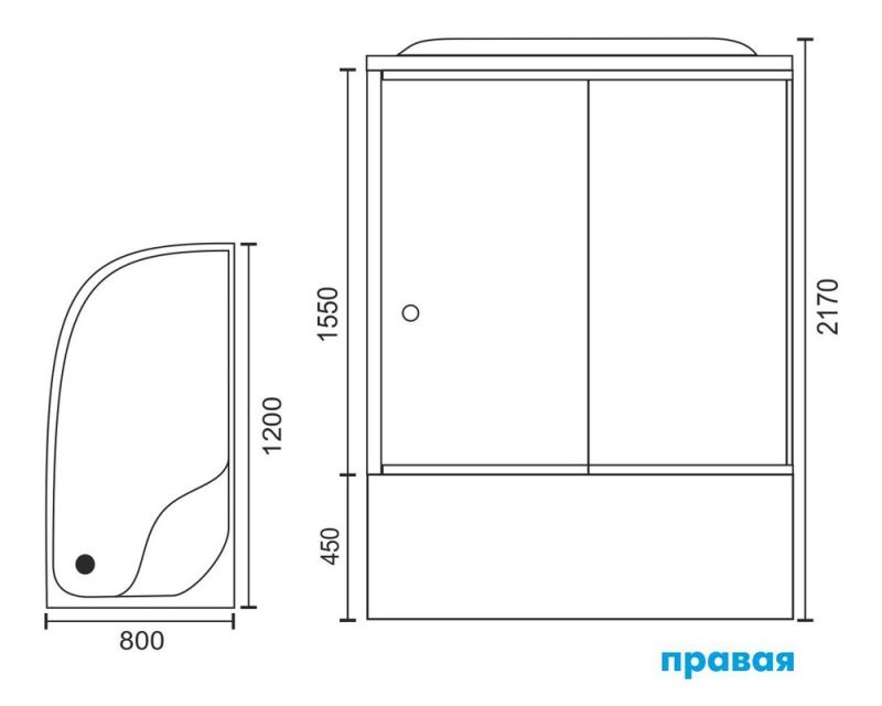 Душевая кабина Royal Bath BK RB8120BK1-T-R 80x120 фото 3