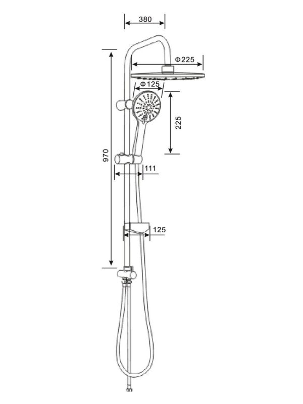 Душевая система Agger Breeze A0193544 черная матовая