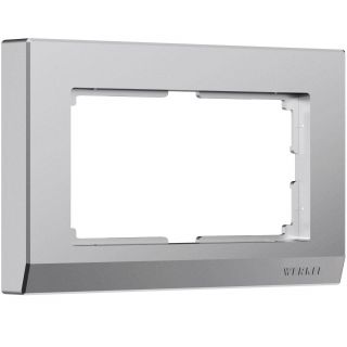 Рамка для двойной розетки Stark (серебряный матовый) Werkel W0081865