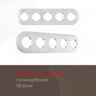 Рамка на 5 постов 502.08-5.silver Arte Milano