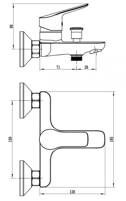 Смеситель для ванны VODA Spring SG54