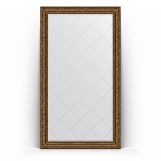 Зеркало напольное с гравировкой в багетной раме 115x205 Evoform EXCLUSIVE-G FLOOR BY 6377 виньетка состаренная бронза