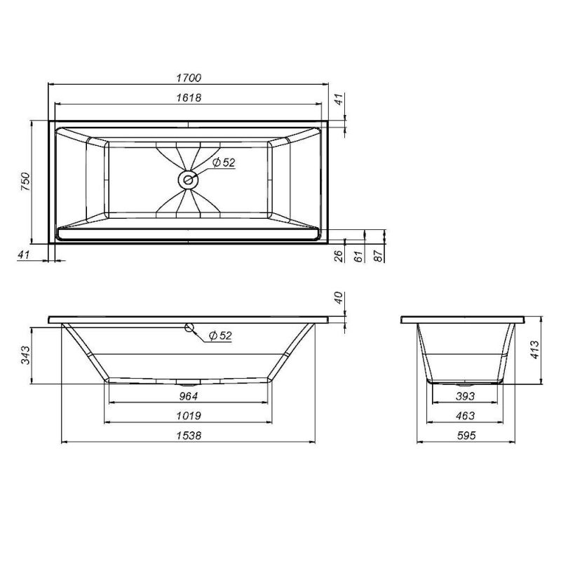 Акриловая ванна AM.PM Inspire 2.0 W52A-170-075W-A 170x75 фото 3