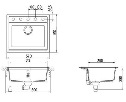 Мойка Schock Vero 60n-100 700987 серебристый камень