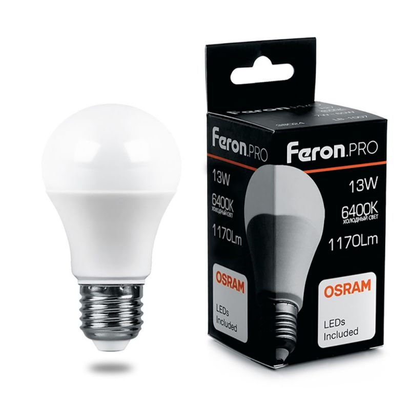 Лампа светодиодная Feron E27 13W 6400K 38034