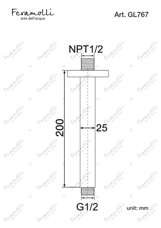 Потолочный кронштейн Feramolli Tropicale GL767, золото