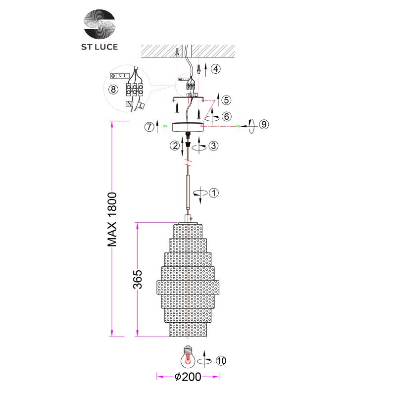 Подвес ST Luce REXITE SL1001.103.01