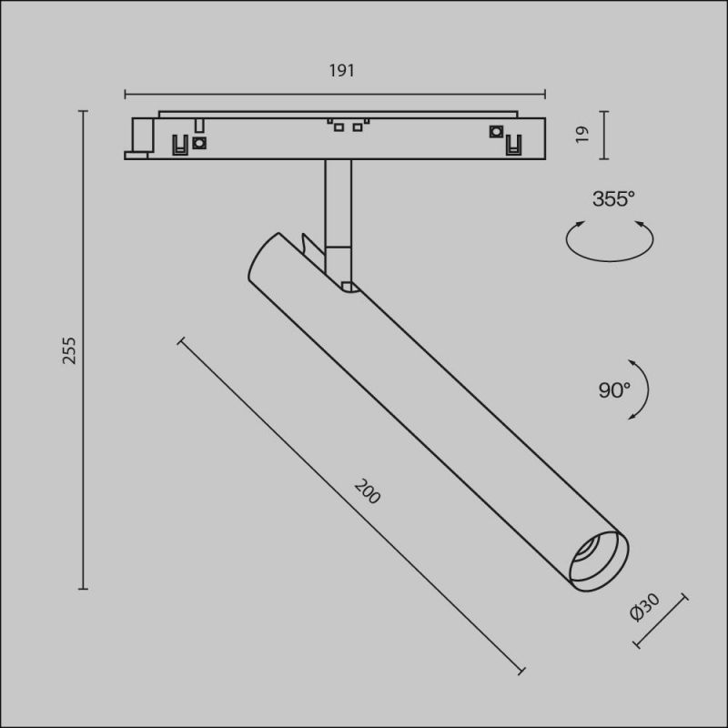 Трековый светильник Maytoni TR141-2-6W3K-M-BS