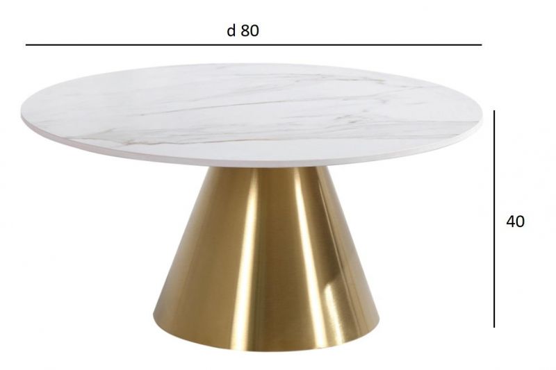 Стол журнальный Garda Decor BD-3061381 керамогранит белый d80*40см фото 5