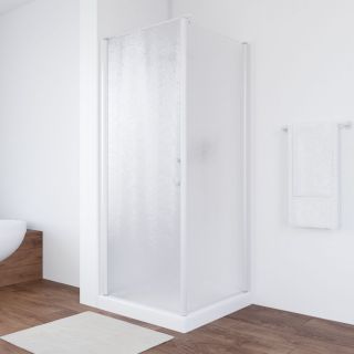Душевой уголок Vegas Glass EP-Fis 80 01 02 R, 80х80 см, профиль белый, стекло шиншилла