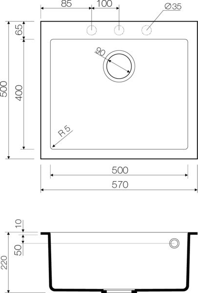 Кухонная мойка Omoikiri Bosen 57-BE 4993146 ваниль