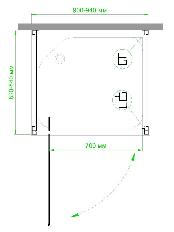 Душевой уголок Royal Bath HV 90x80x185, RB8090HV-C-CH-P фото 3