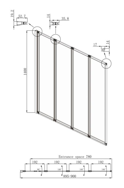 Шторка для ванны Ambassador Bath Screens 16041110L