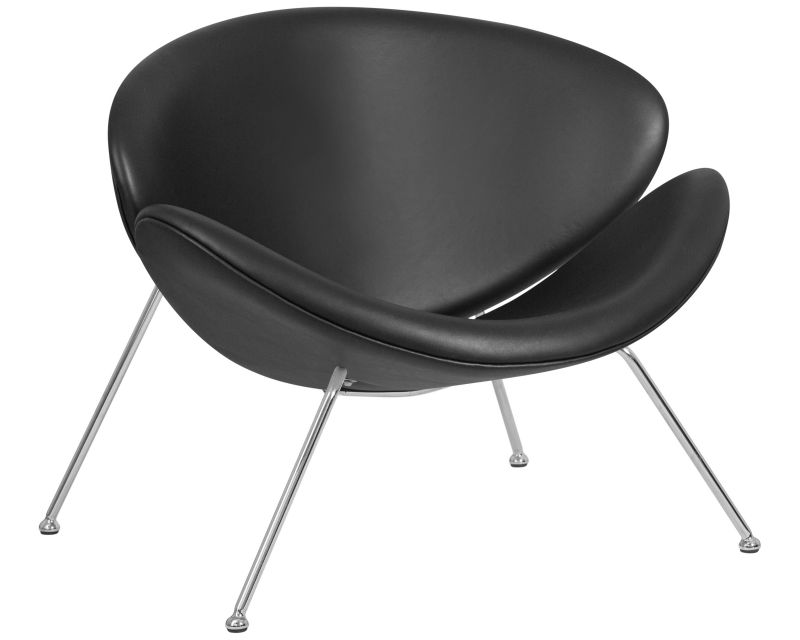 Кресло Dobrin 72-LMO EMILY, цвет сиденья черный (YP16), цвет основания хромированная сталь