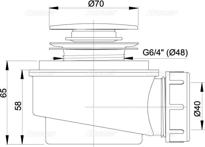 Сифон для душевого поддонa Alcaplast A476 click-clack фото 2