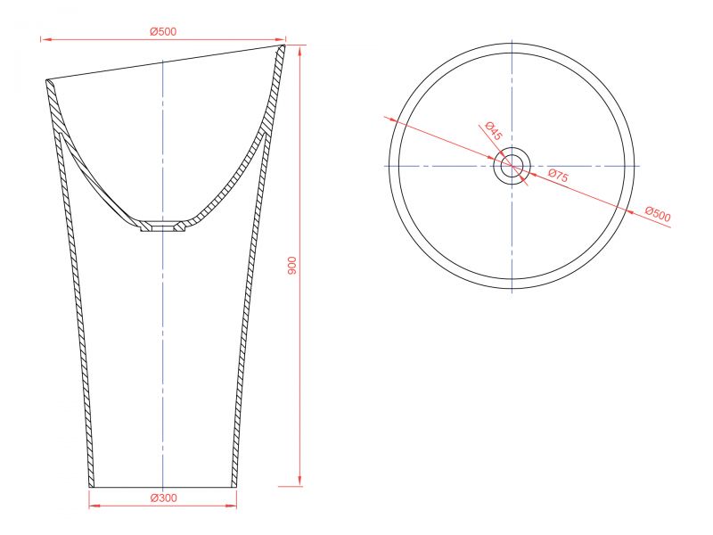 Раковина Montebianco Pisa Cono 11237