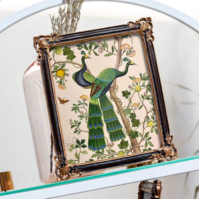 Картина «Индокитайский зеленый павлин» в раме «Селин»  версия 1 ByObject Шинуазри BD-1918312