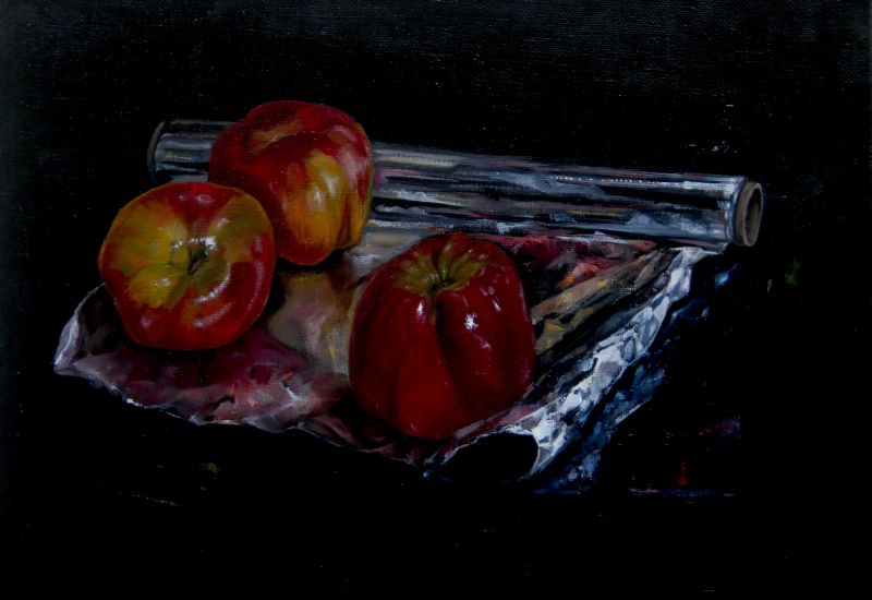 Картина "APPLES ON FOIL" Марина Дерягина