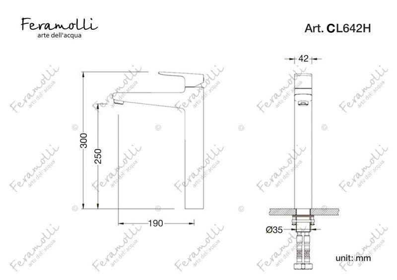 Смеситель для отдельностоящей раковины Feramolli Pura CL642H, хром фото 2