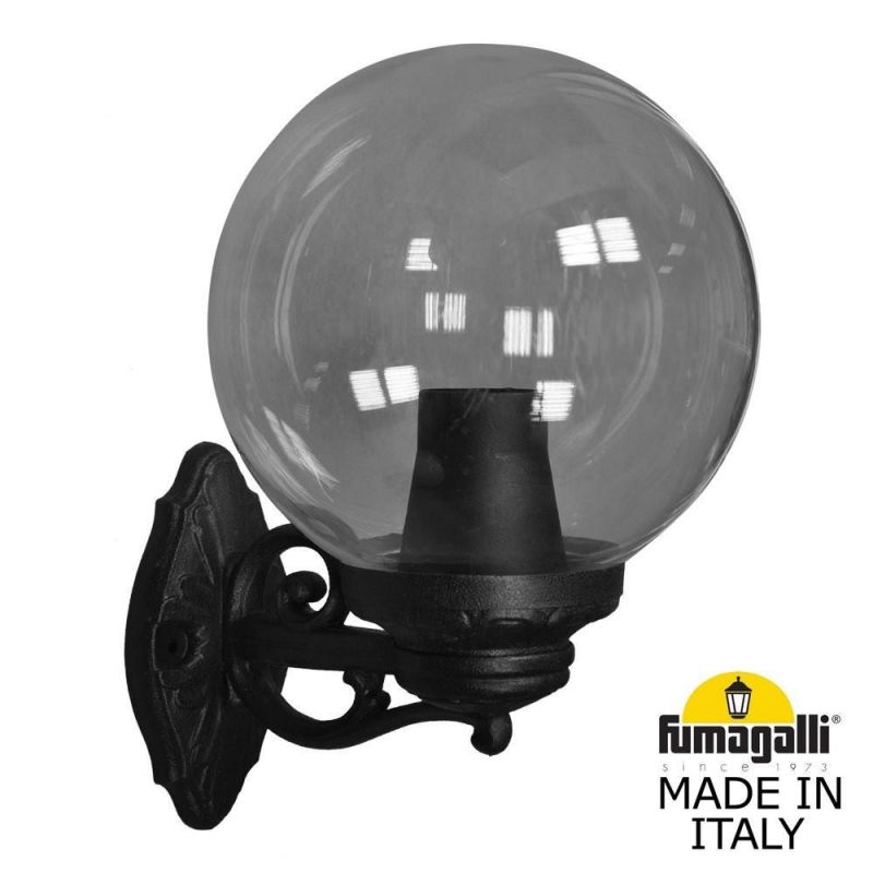 Светильник уличный настенный Fumagalli GLOBE 250 черный, дымчатый G25.131.000.AZF1R фото 1