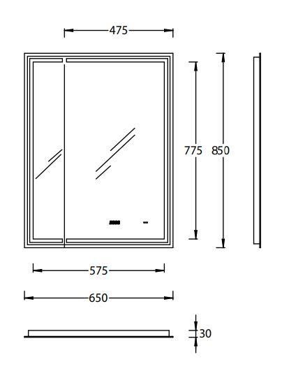 Зеркало Kerama Marazzi Tecno M TE.M.mi.65 65х85 см, белое