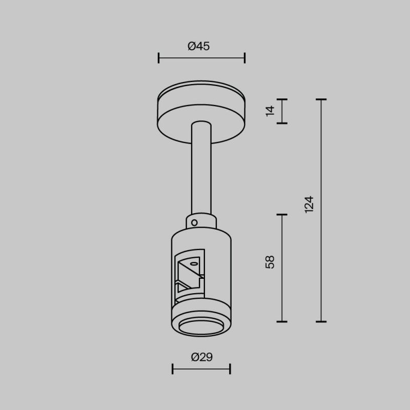 Крепление потолочное Maytoni Accessories for tracks Flarity TRA156C-B1-B