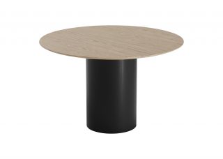 Стол обеденный Ellipsefurniture Type D 120 см основание D 43 см (натуральный дуб, черный) TYY10401060101