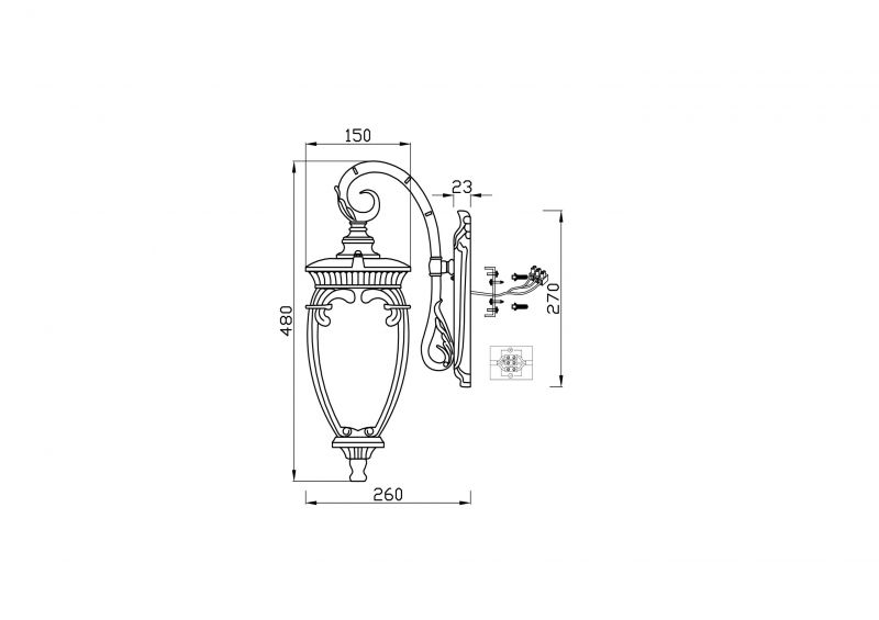 Бра Maytoni Outdoor  Fleur O414WL-01GB