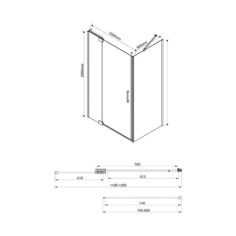 Душевой уголок Vincea Garda VSR-1E111280CL