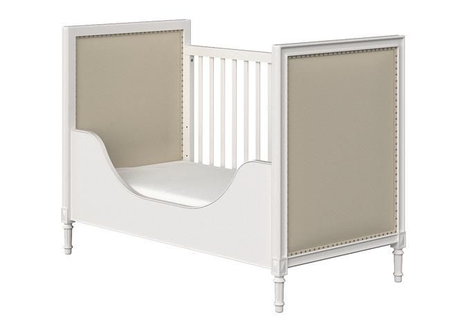 Кроватка Ellipsefurniture Elit (белый, бежевая ткань) ET010101030401