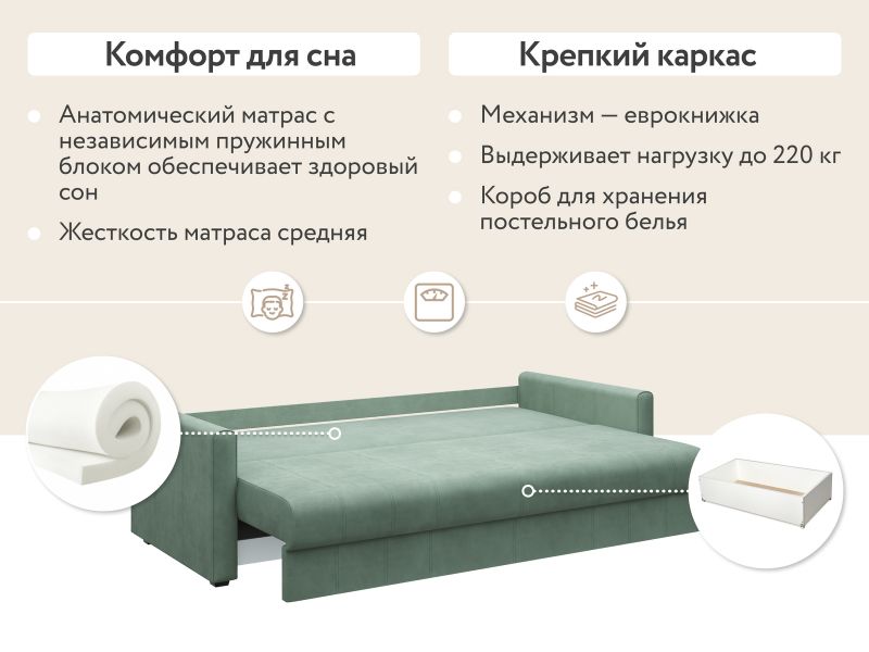 Диван прямой D1 furniture Римини BD-2152617