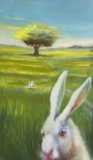 Картина "Белый кролик следует за тобой" Ирина Сергеева