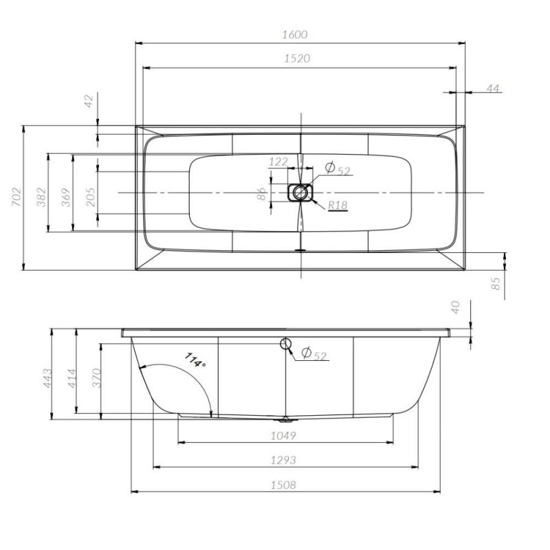 Акриловая ванна AM.PM Func W84A-160-070W-A 160х70 фото 3