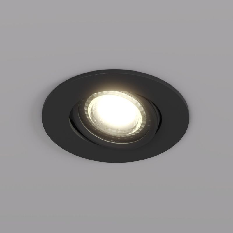 Встраиваемый светильник Denkirs DK3020BВ IP 20, 10 Вт, GU5.3, LED, черный, пластик DK3020-BK фото 1