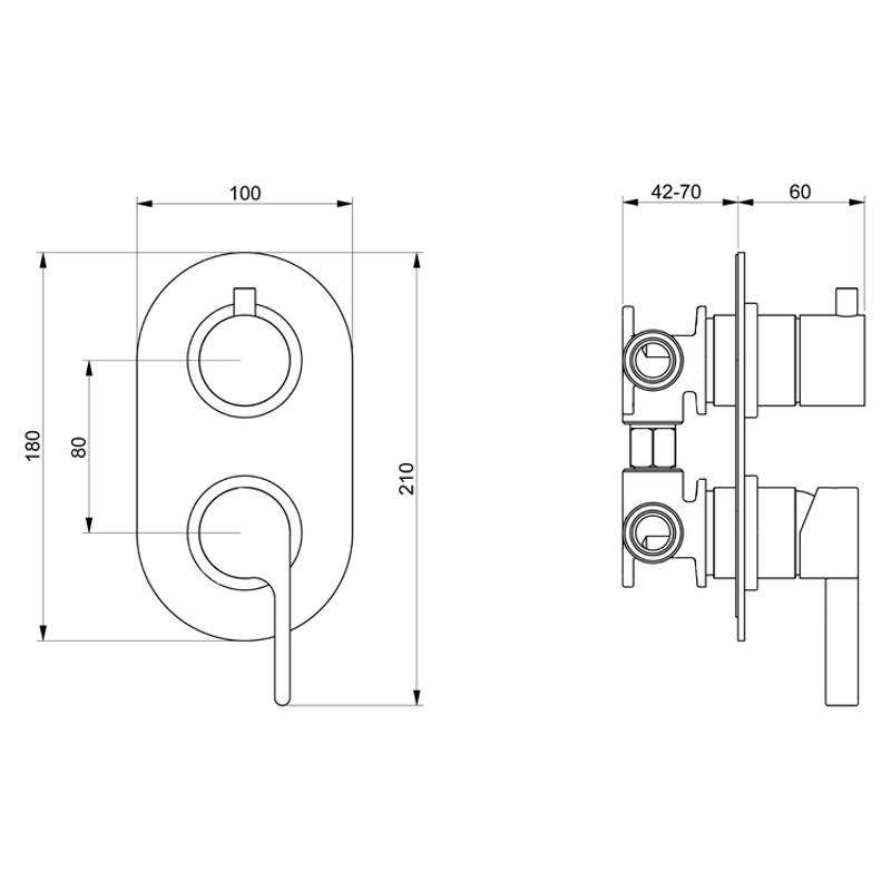 Смеситель для душа встраиваемый Webert DoReMi DR860101345, никель