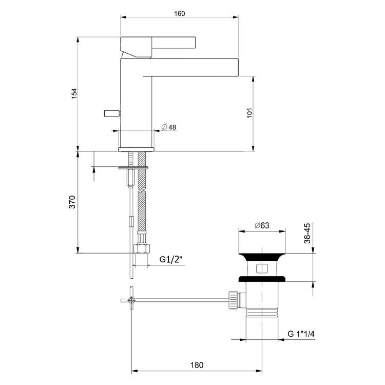 Смеситель для раковины Webert DoReMi DR830102564