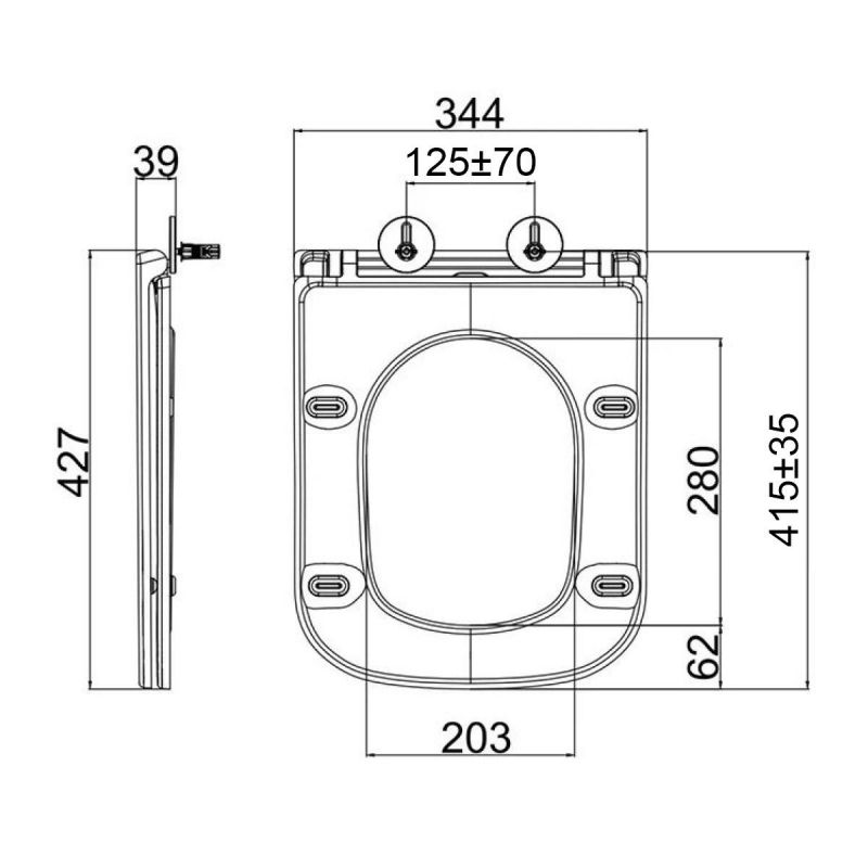 Подвесной унитаз Lemark FLOREX 9612002, с  микролифтом, чёрный матовый