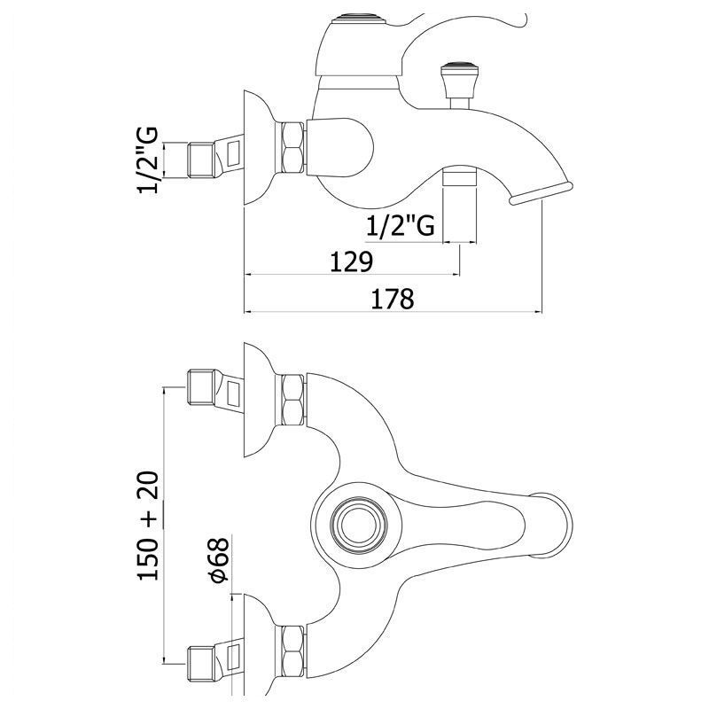 Смеситель для ванны с душем Paffoni Flavia FA022CR