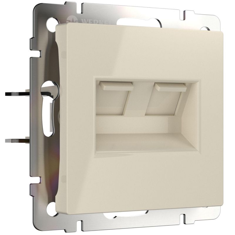 Розетка двойная Ethernet RJ-45 (слоновая кость) Werkel W1181103 фото 1