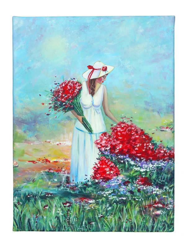 Картина "Девушка с цветами" Татьяна Фритц