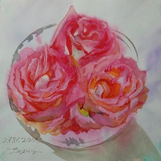 Картина "Розы в хрустальной вазе" Гаянэ Добровольская